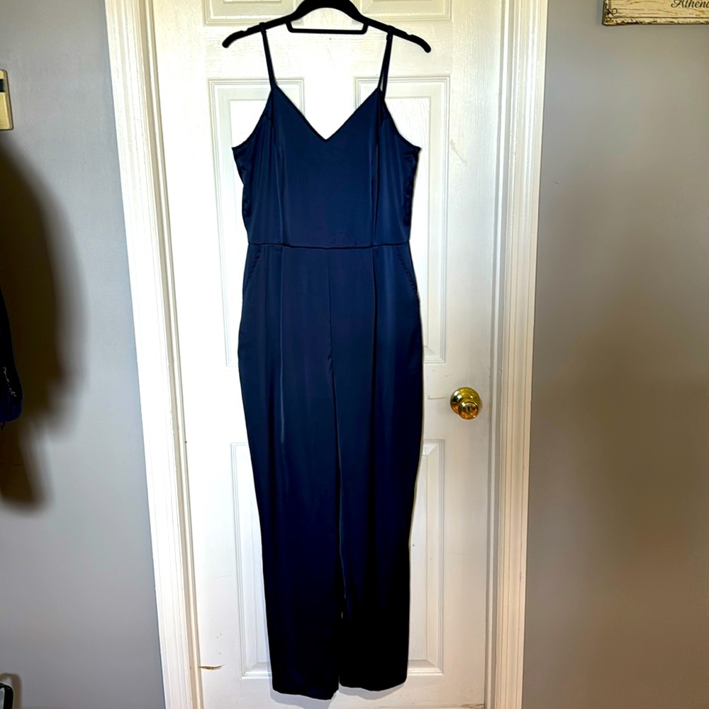 Lulus navy jumpsuit with pockets